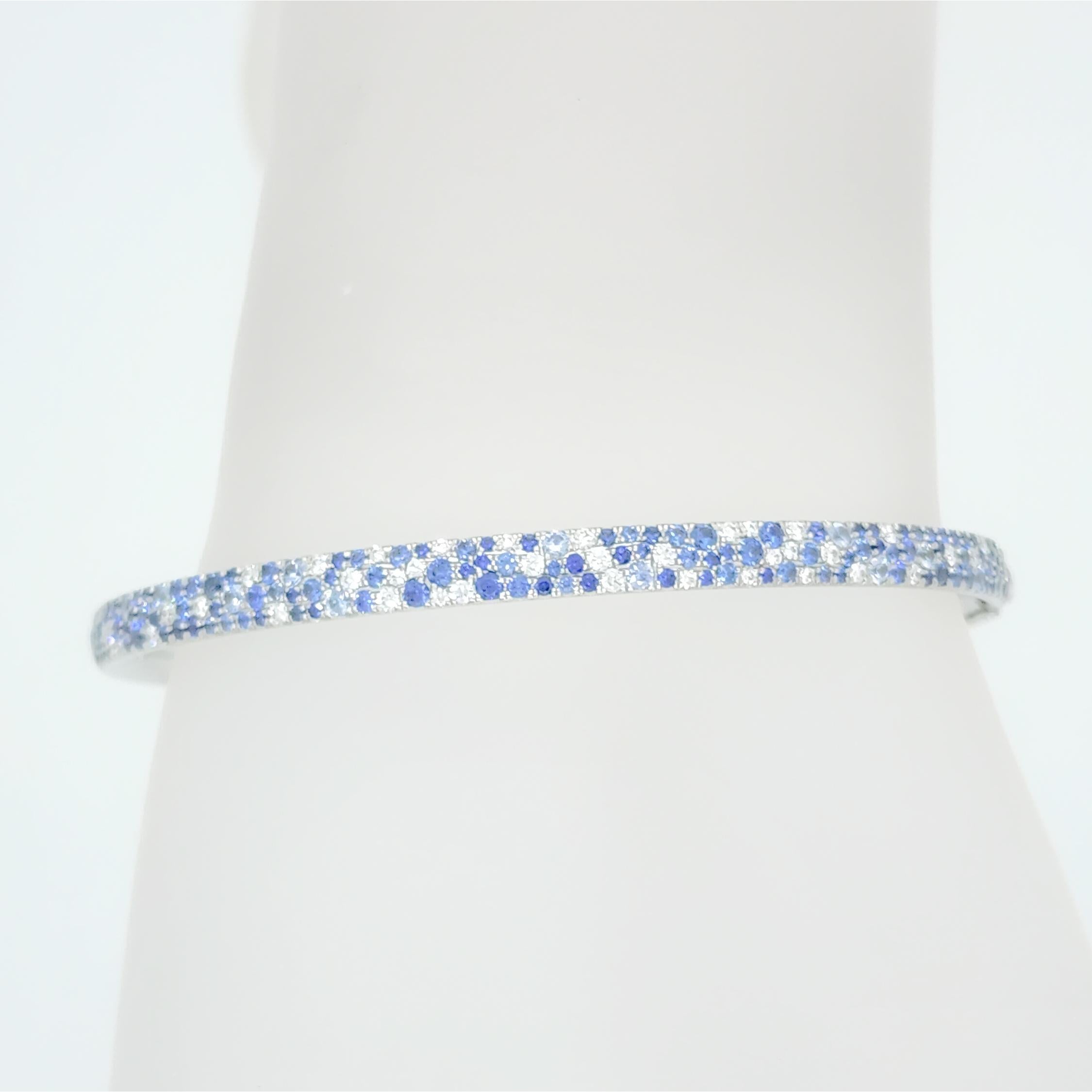 Nachlass Tiffany & Company Metro Armreif mit blauem Saphir und weißem Diamanten im Zustand „Hervorragend“ im Angebot in Los Angeles, CA