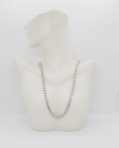 Estate Tiffany & Co. White Diamond Tennis Necklace in Platinum