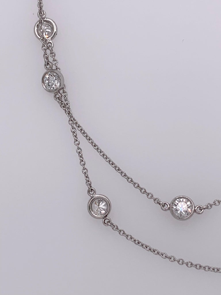 Estate Tiffany Elsa Peretti Diamonds by the Yard Necklace In Good Condition In Stamford, CT