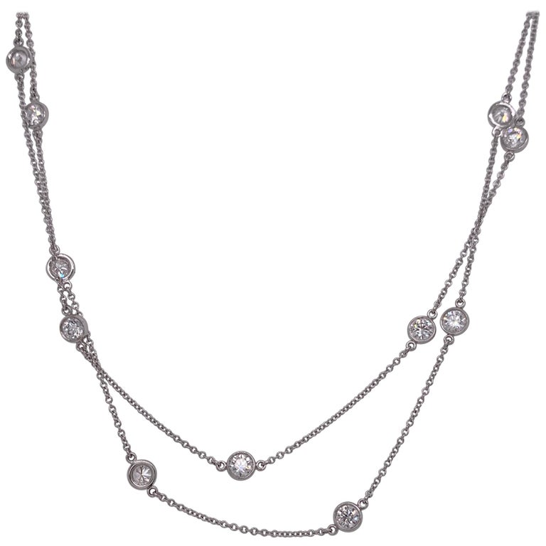 Estate Tiffany Elsa Peretti Diamonds by the Yard Necklace