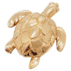Broche tortue de succession en or jaune 14 carats