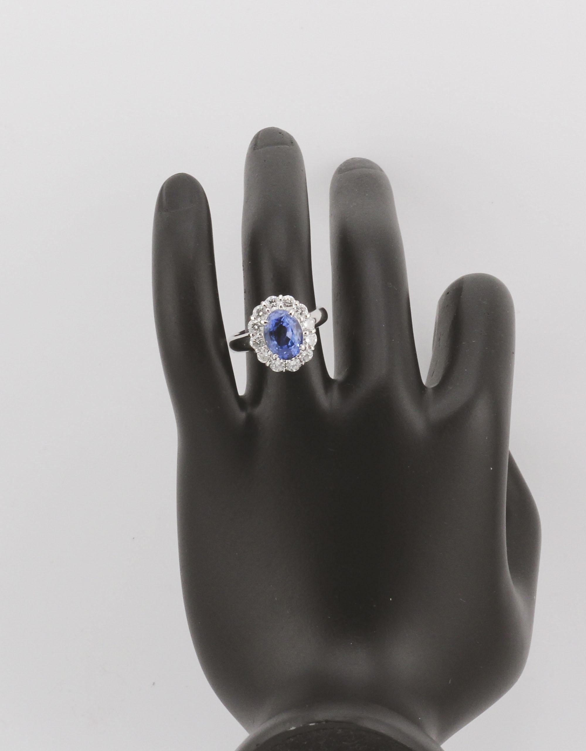 Estate Unheated 3.83ct Sapphire 1.03ct Diamond Platinum Ring Size 6 6