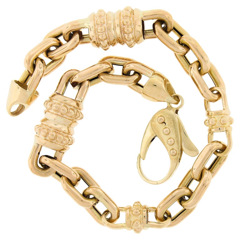 GURHAN Men's Hammered 24K Yellow Gold Cuban Chain Bracelet, Men's, 7.5in, Men's Jewelry Men's Bracelets