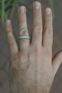 Estate Unisex Platinum Diamond Eternity Wedding Band Size 10 1/4