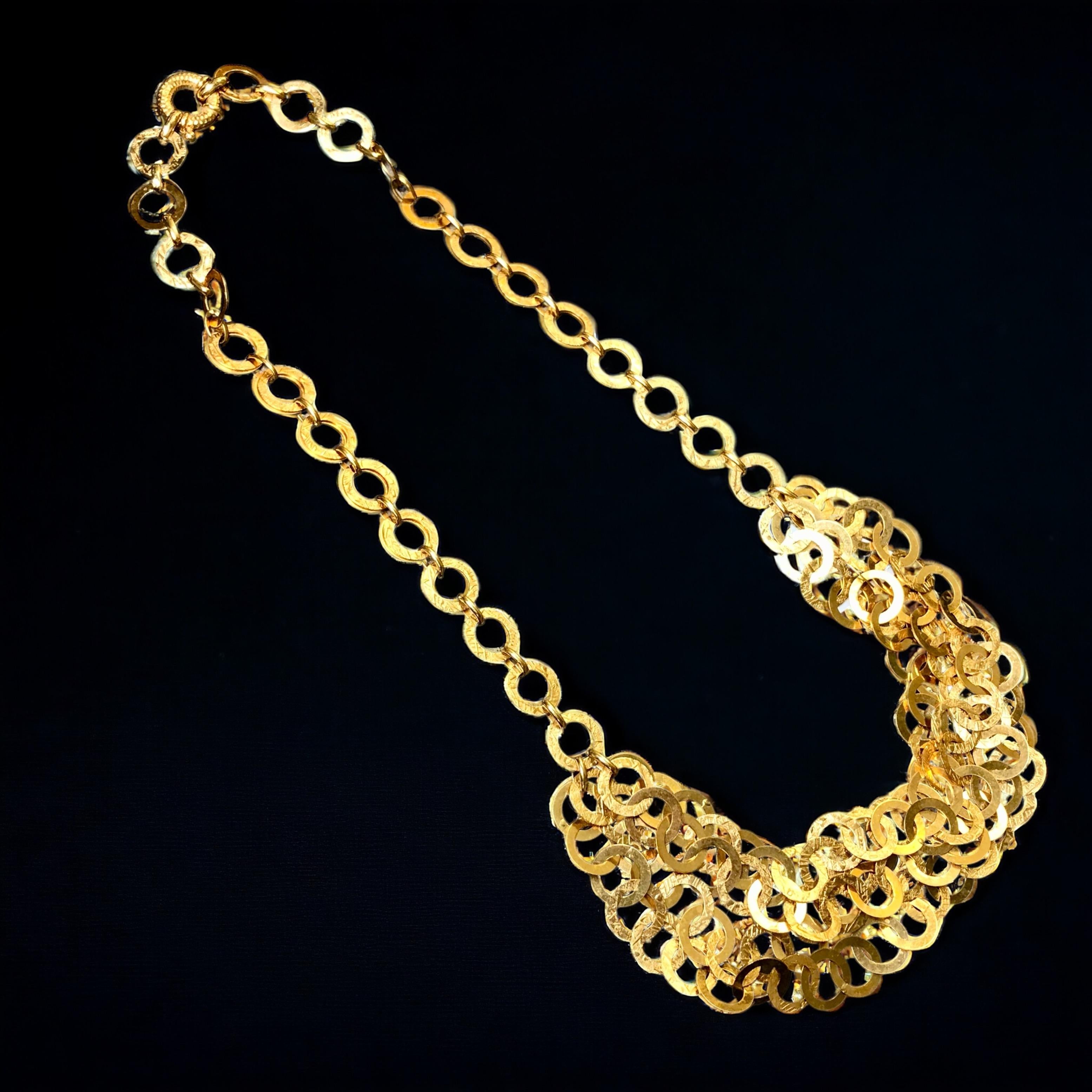 Contemporaneo Estate UnoAErre - Collana in oro giallo 18K con cerchio testurizzato A Link 18