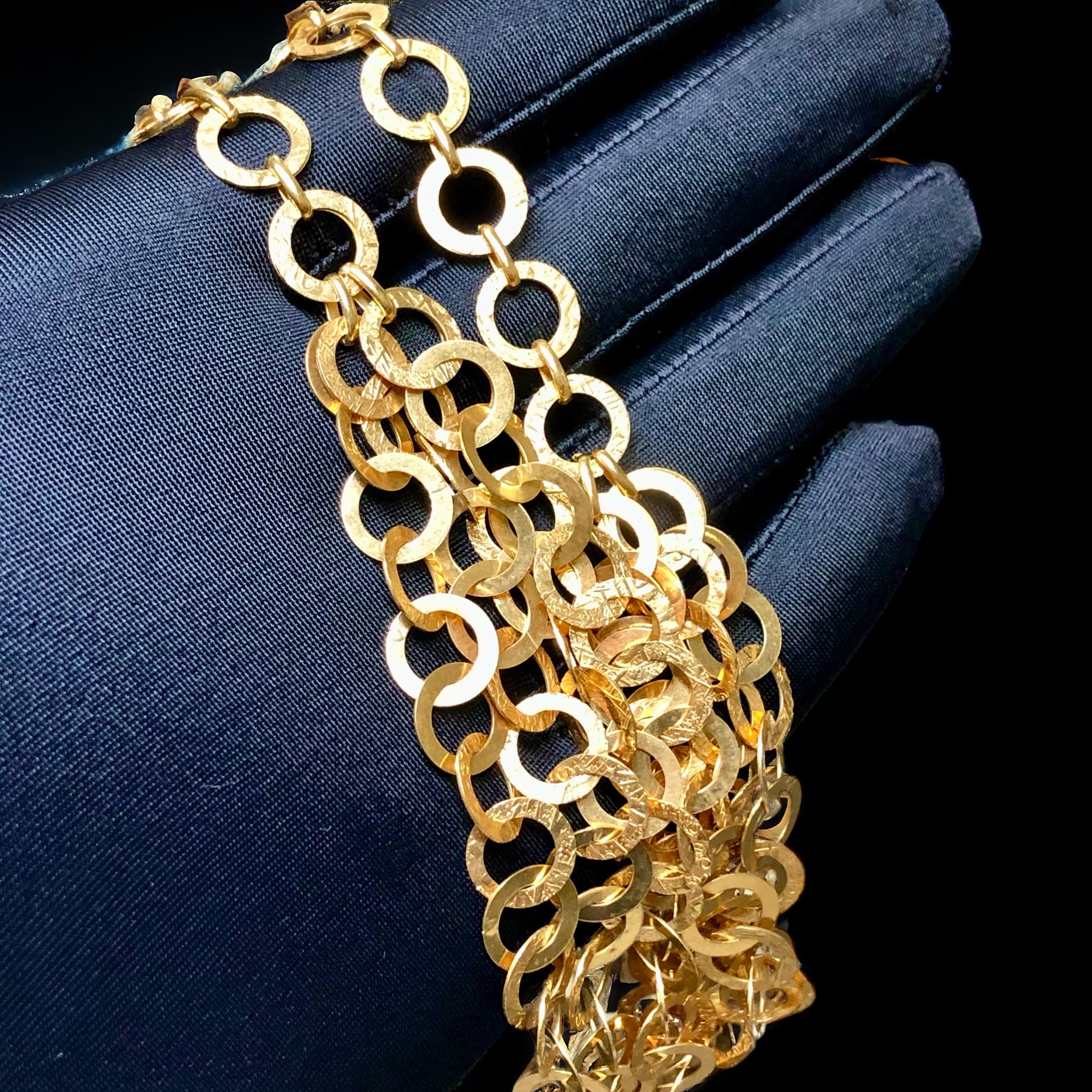 Estate UnoAErre - Collana in oro giallo 18K con cerchio testurizzato A Link 18