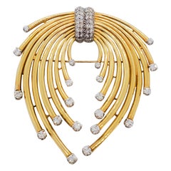 Estate Vahak French Brooch in 18k Yellow Gold