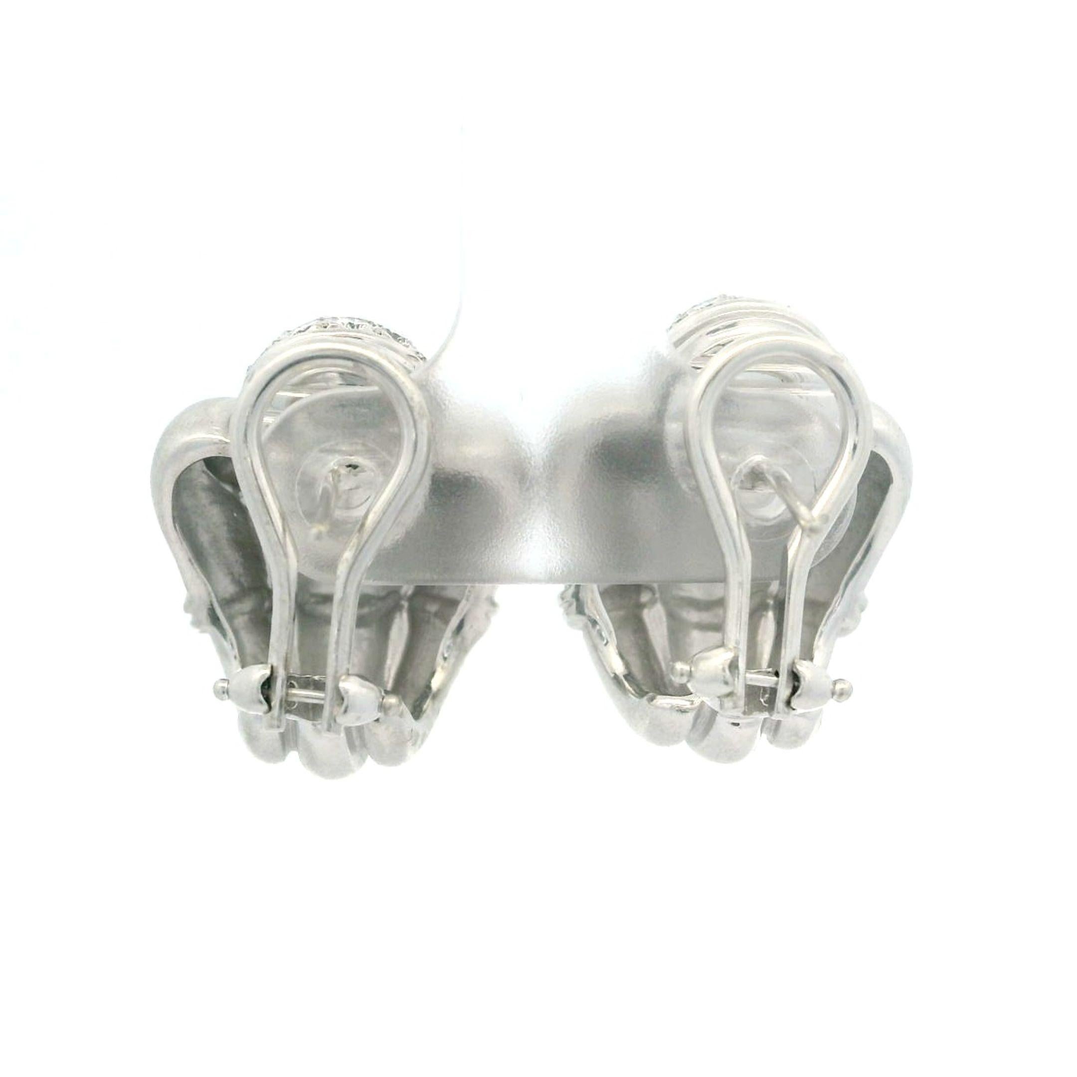 Estate Vahe Naltchayan White Gold 0.32ctw Diamond Huggie Column Style Earring For Sale 1