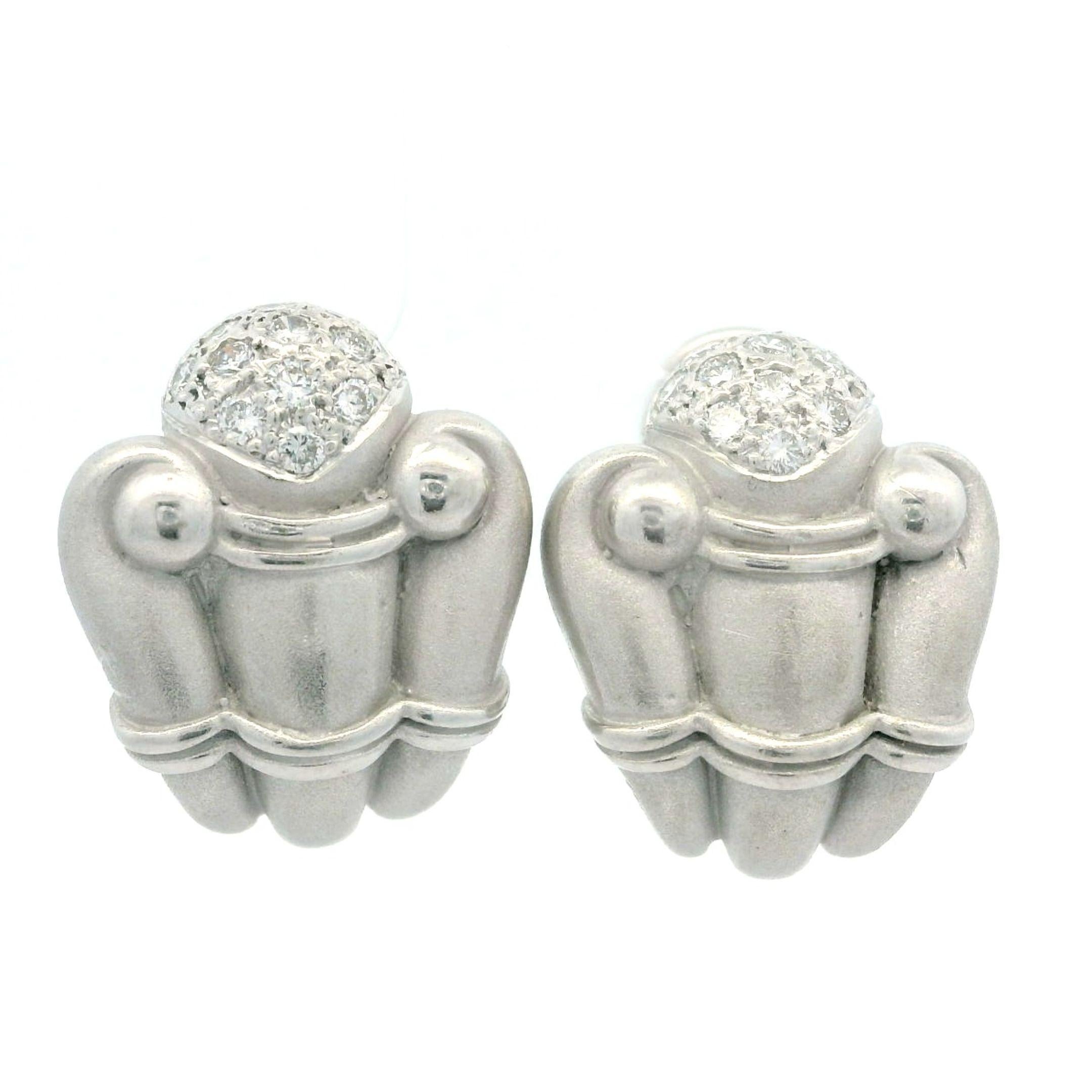 Estate Vahe Naltchayan White Gold 0.32ctw Diamond Huggie Column Style Earring For Sale 2
