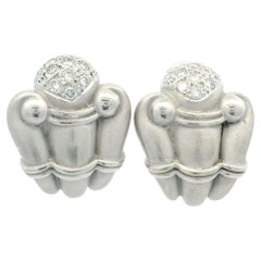 Nachlass Vahe Naltchayan Weißgold 0,32 Karat Diamant Huggie Column Style Ohrring