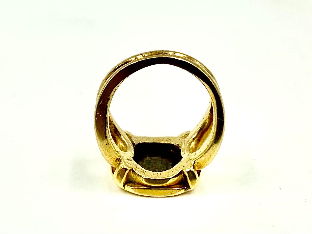 Estate Van Cleef & Arpels 18K Yellow Gold Zodiac Intaglio Libra Signet Ring 1