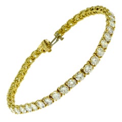 Estate Van Cleef & Arpels Diamond Yellow Gold Tennis Bracelet, 9 Carat