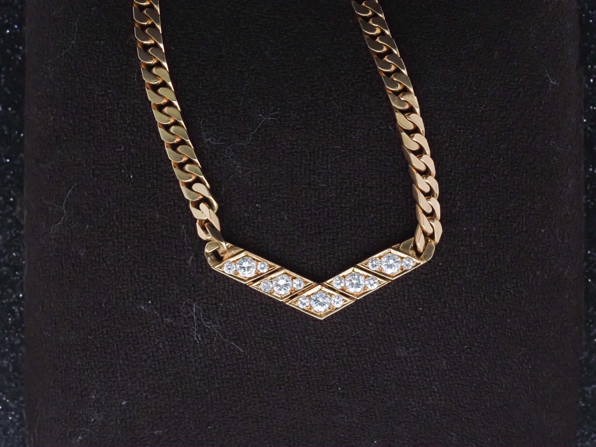 Collar Estate Van Cleef & Arpels de eslabones franceses y diamantes - VHK#1004 en venta 7