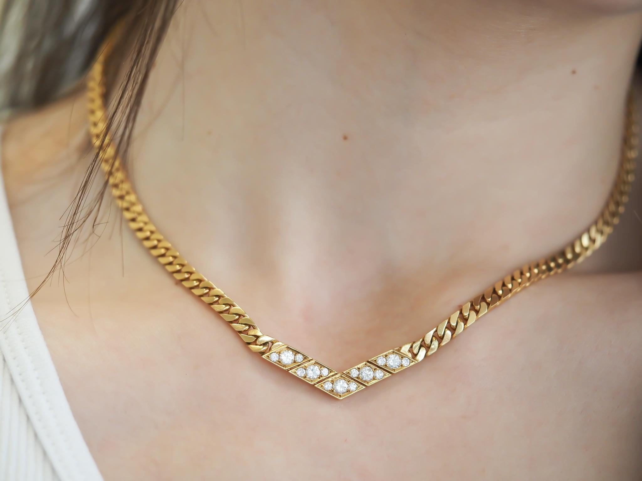 Collar Estate Van Cleef & Arpels de eslabones franceses y diamantes - VHK#1004 en venta 1