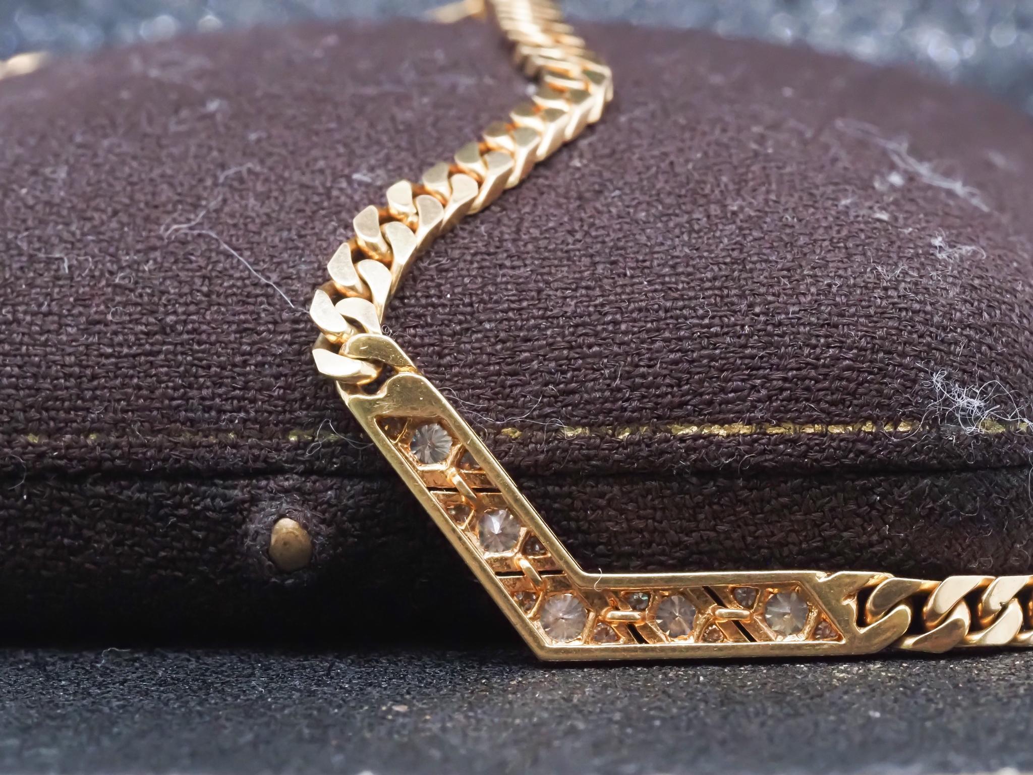 Collar Estate Van Cleef & Arpels de eslabones franceses y diamantes - VHK#1004 en venta 2