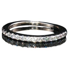 Estate Vera Wang Love 14K White Gold Diamond Wedding Band Ring 0.18 CTW Sz 4.75