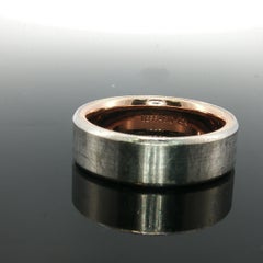Anillo de boda para hombre «Comfort» de Estate Verragio, en oro blanco y oro rosa de 14 quilates, talla 10,5