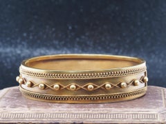 Estate Victorian 14K Gold with 22K Gold Wash Bangle - VHK#1007