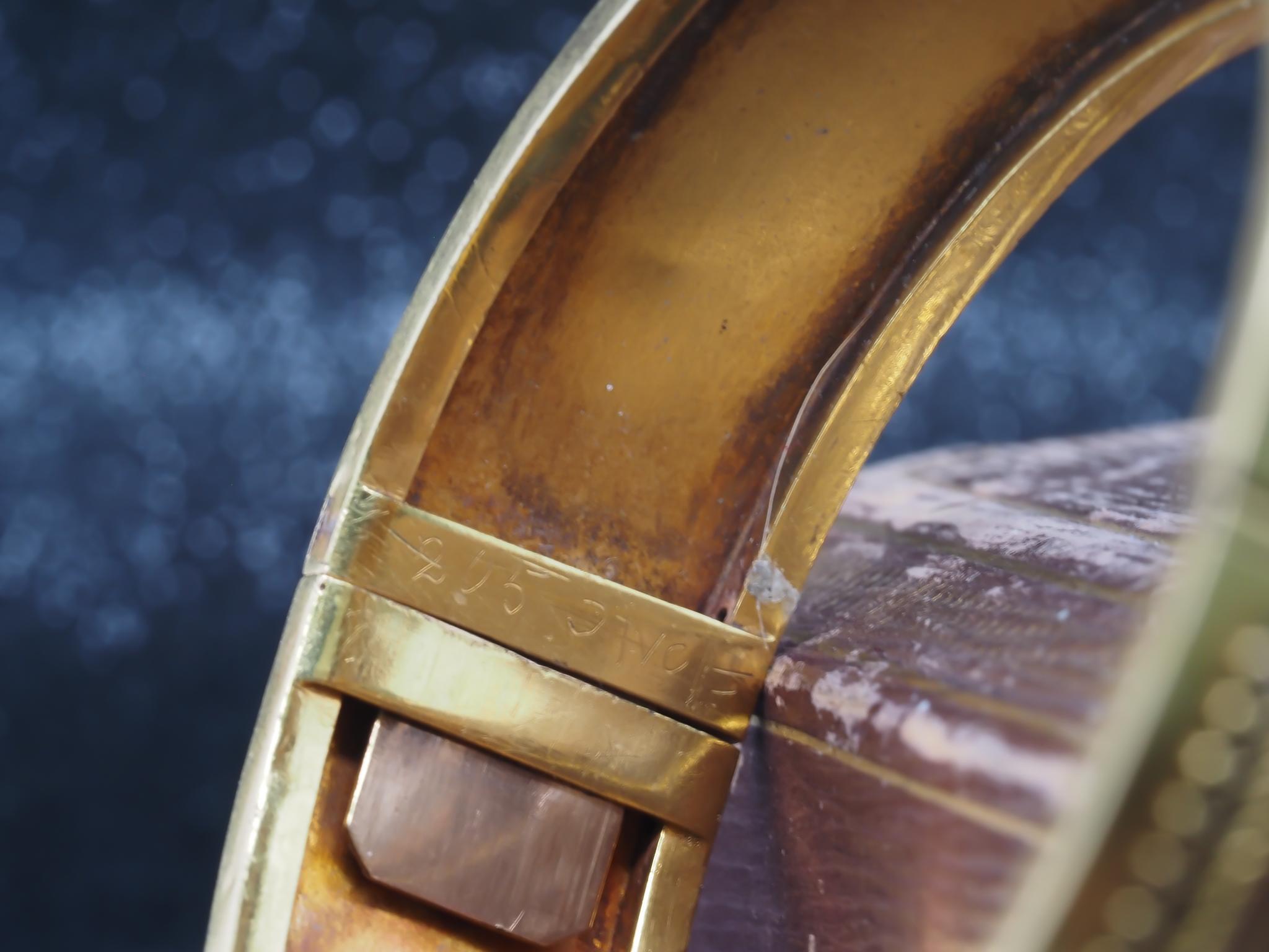 Estate Victorian 14K Gold with 22K Gold Wash Bangle - VHK#1007 For Sale 3