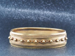 Estate Victorian 14K Gold with 22K Gold Wash Bangle - VHK#1007