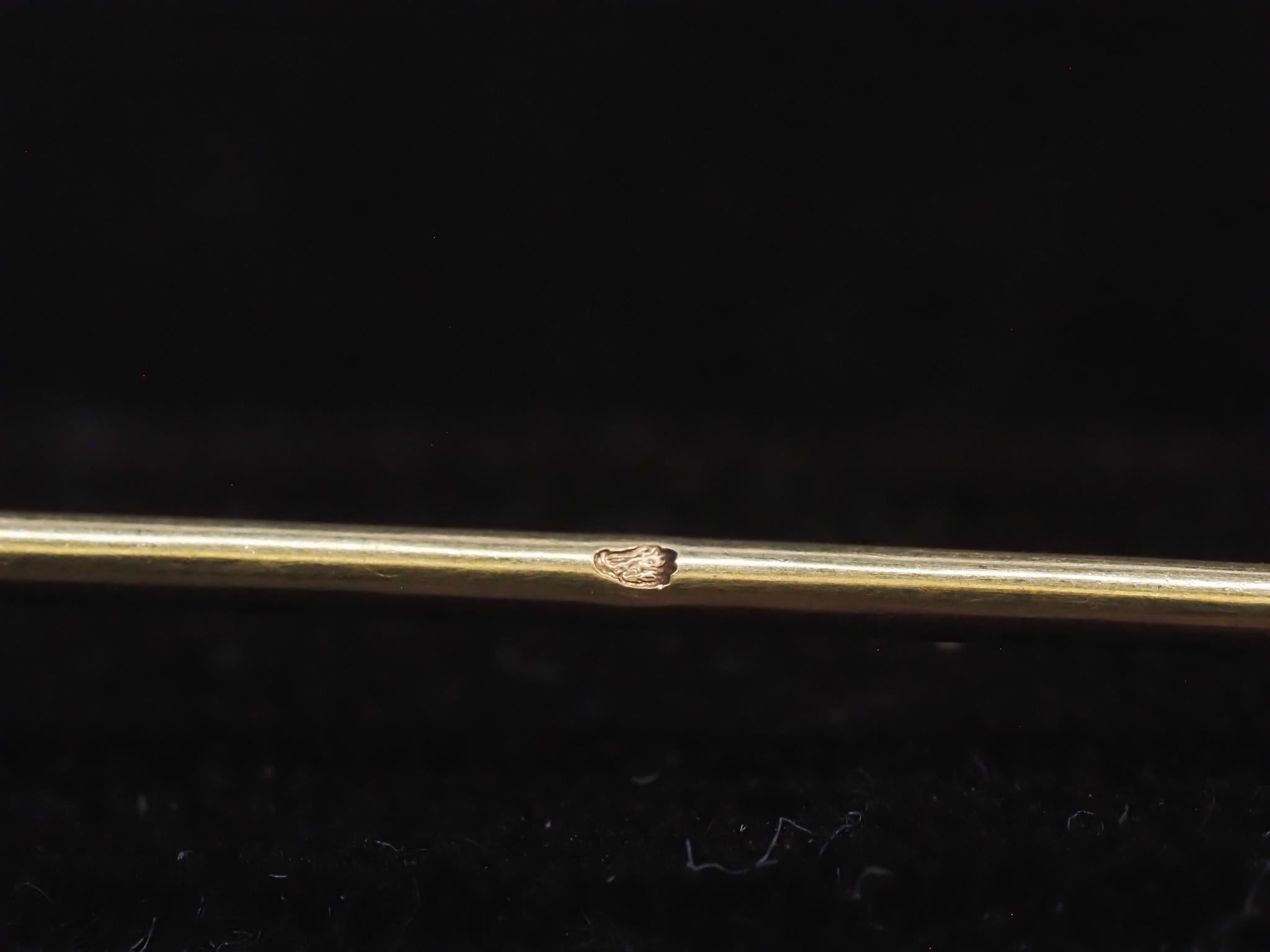 Women's Estate Victorian 18K Yellow Gold French Carved Coral KNIGHT in Armor Stick Pin For Sale