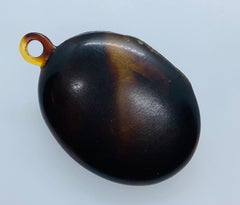 Estate Victorian Carved Tortoise Shell Cameo Mourning Locket, circa Mid-1800s