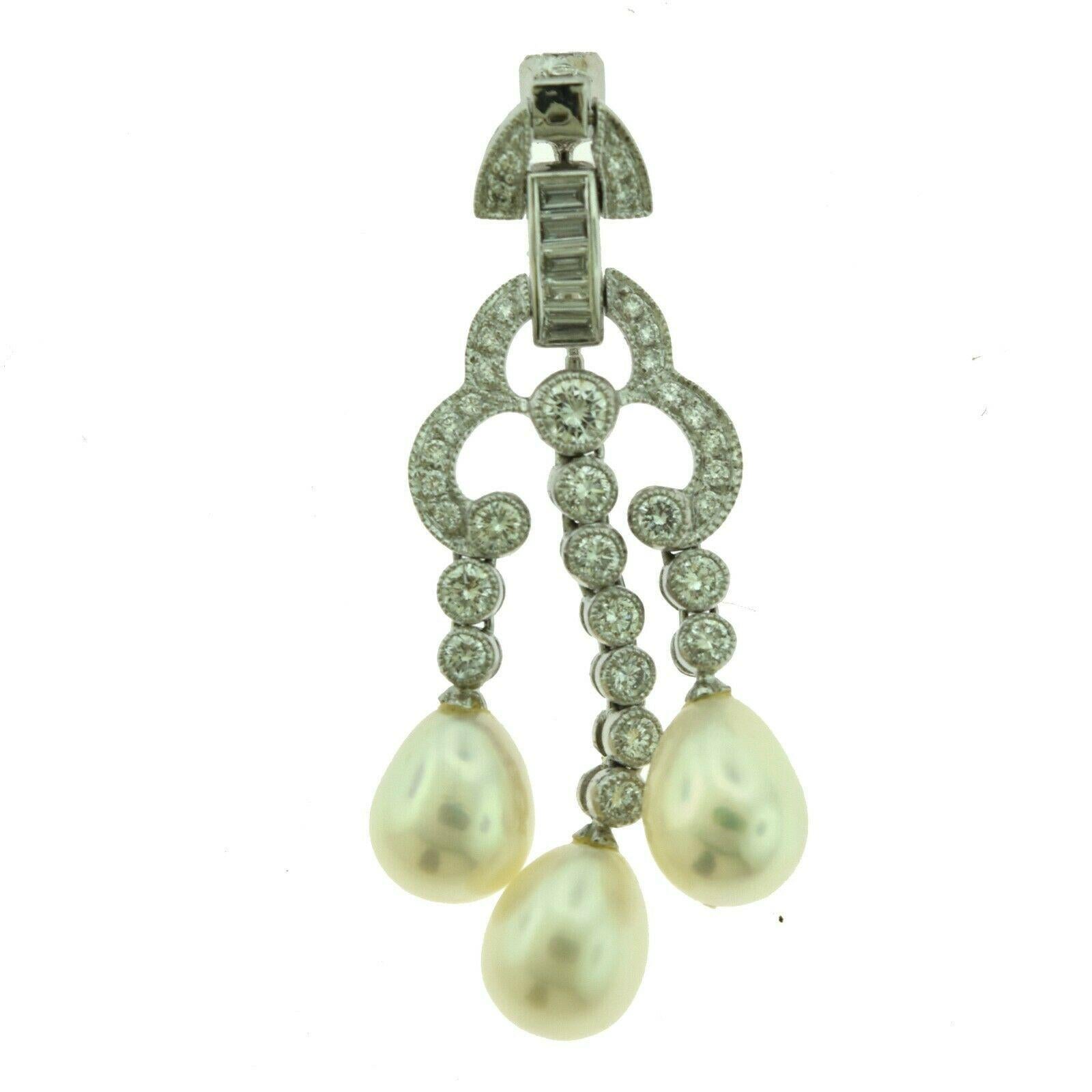 Brilliance Jewels, Miami
Questions? Call Us Anytime!
786,482,8100

Style: Art Deco Estate Drop Dangle Earrings

Metal Type: Platinum

Metal Purity: 950

Stones:  6 Pearls (3 each earring)

                    Round and Baguette Diamonds

Diamond