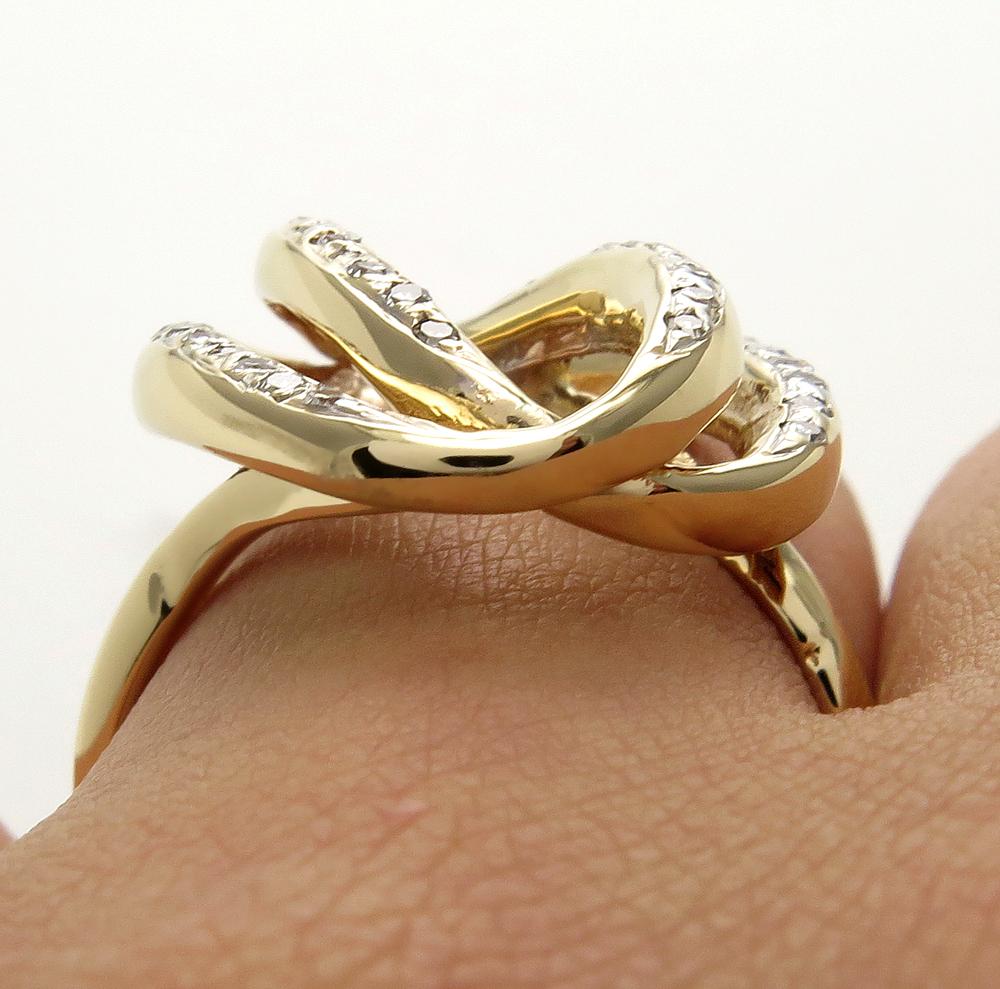 Estate Vintage 0.50ct Pave Diamond Fashion Swirl 14k Yellow Gold Ring 6