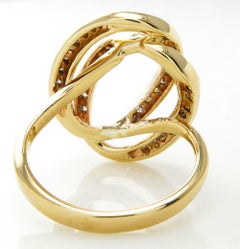 Estate Vintage 0.50ct Pave Diamond Fashion Swirl 14k Yellow Gold Ring