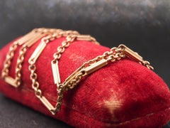 Estate Vintage 14K Yellow Gold Alternating Link Chain - VHK#947A