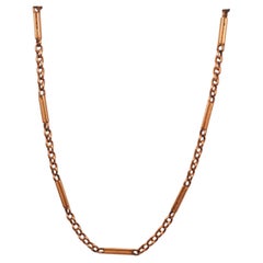 Estate Vintage 14K Yellow Gold Alternating Link Chain - VHK#947A