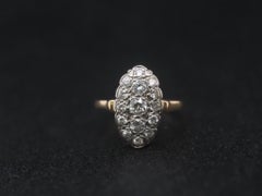 Estate Vintage 14K Gelbgold Diamant Navette Ring - VHK#853a