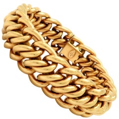 Estate Vintage 18 Karat Yellow Gold Braided French Fashion Bracelet