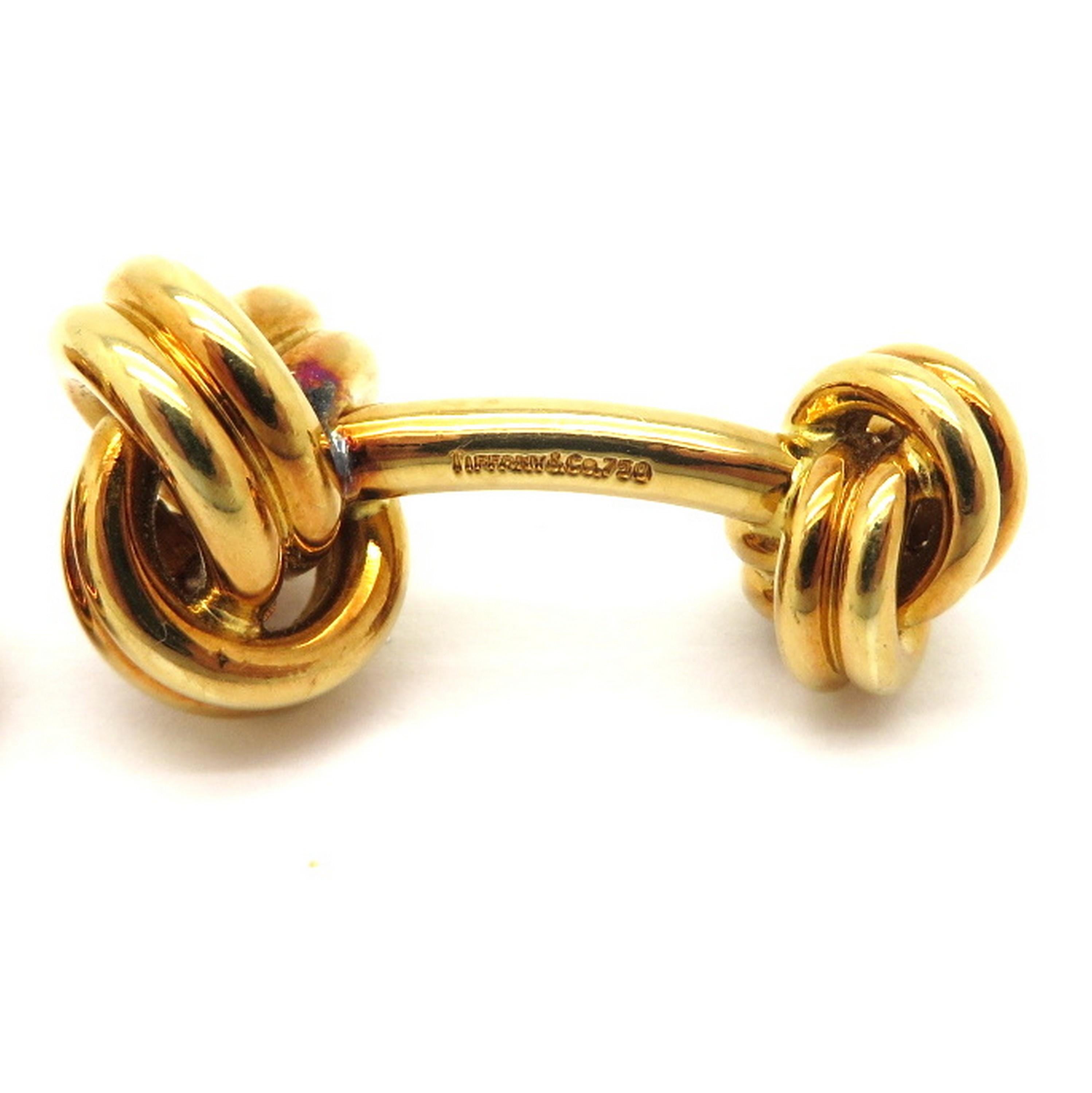 Estate Vintage 18 Karat Yellow Gold Tiffany & Co. Love Knot Cufflinks In Excellent Condition In Scottsdale, AZ