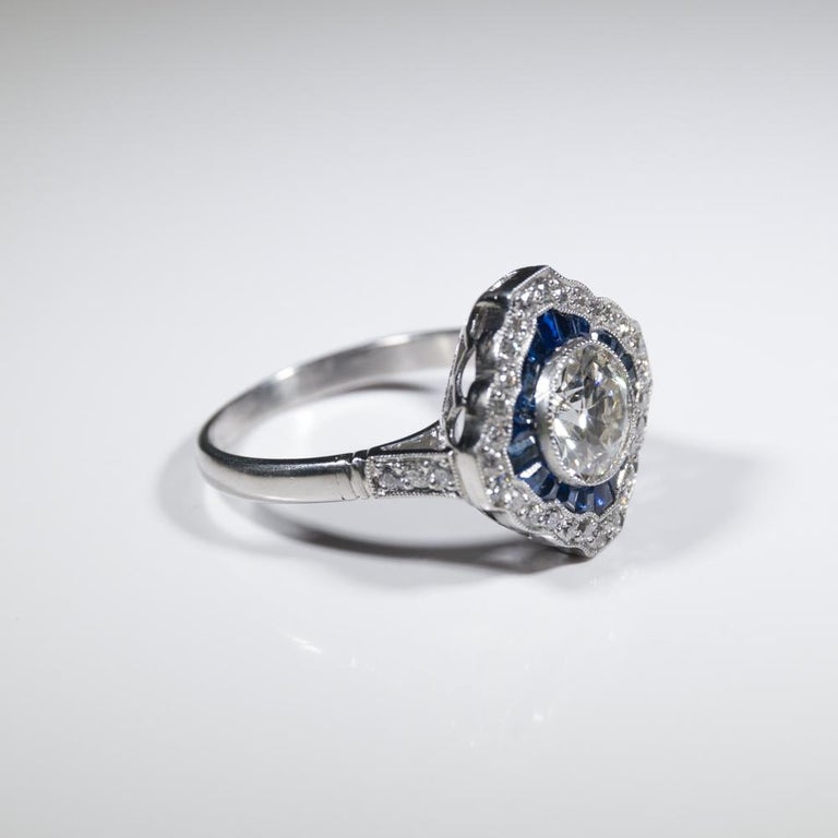 Estate Vintage Antique Art Deco Platinum Old European Cut Diamond ...