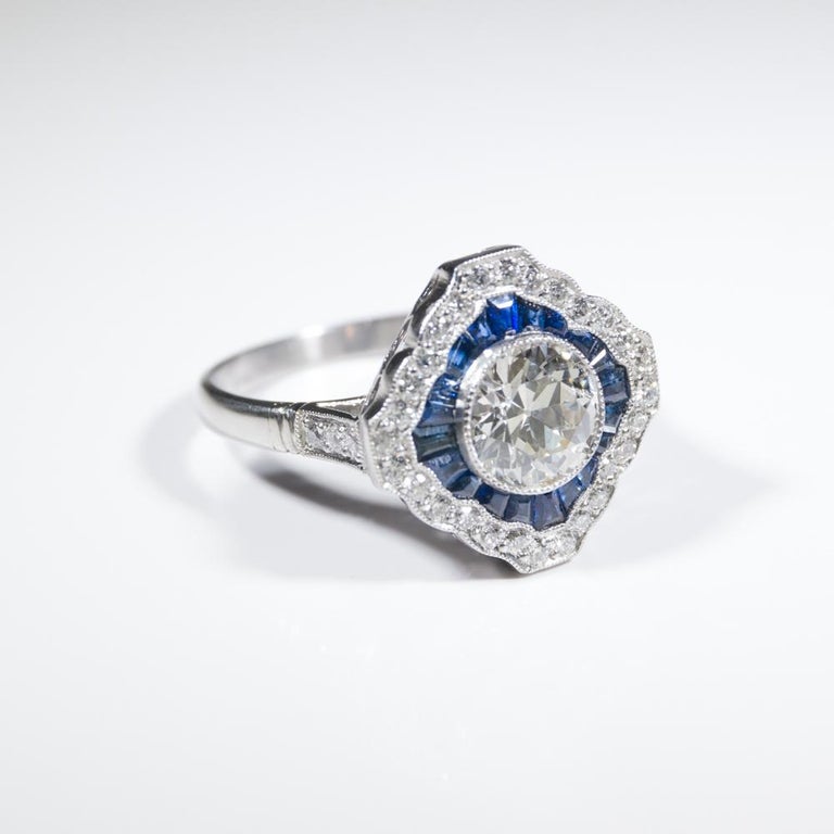 Estate Vintage Antique Art Deco Platinum Old European Cut Diamond