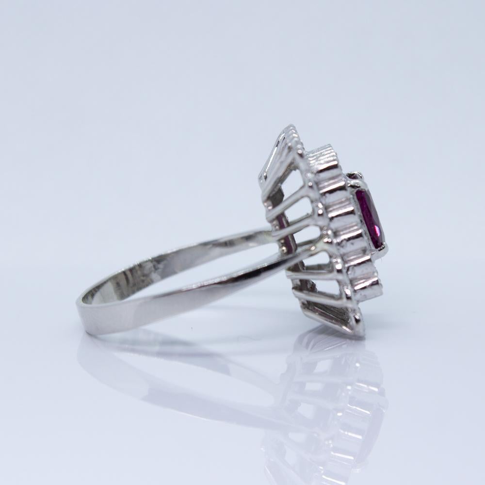 1.05ct Oval Ruby and Diamond Ring For Sale 1
