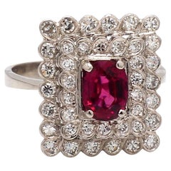 1.05ct Oval Ruby and Diamond Ring