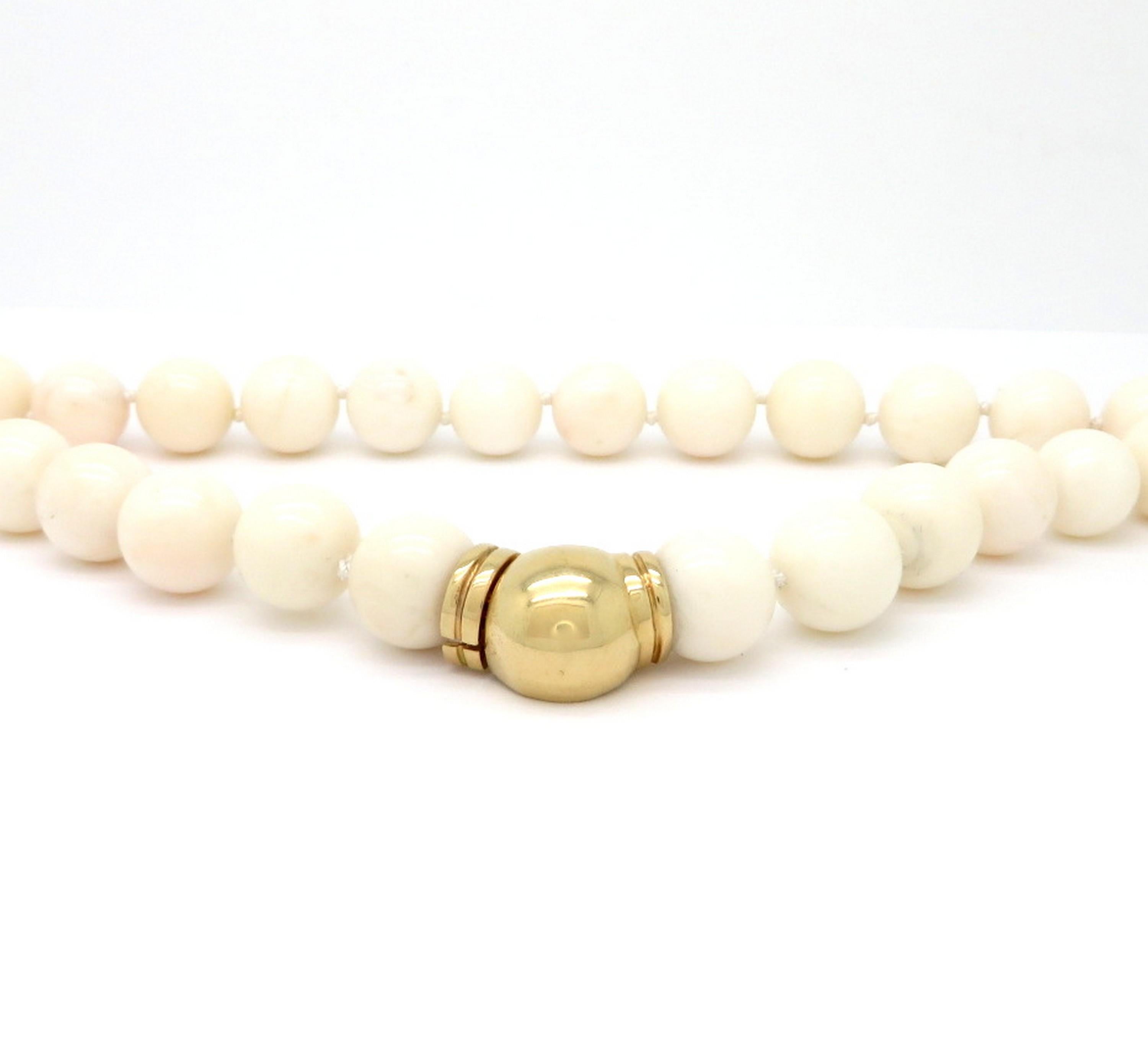 white coral beads necklace