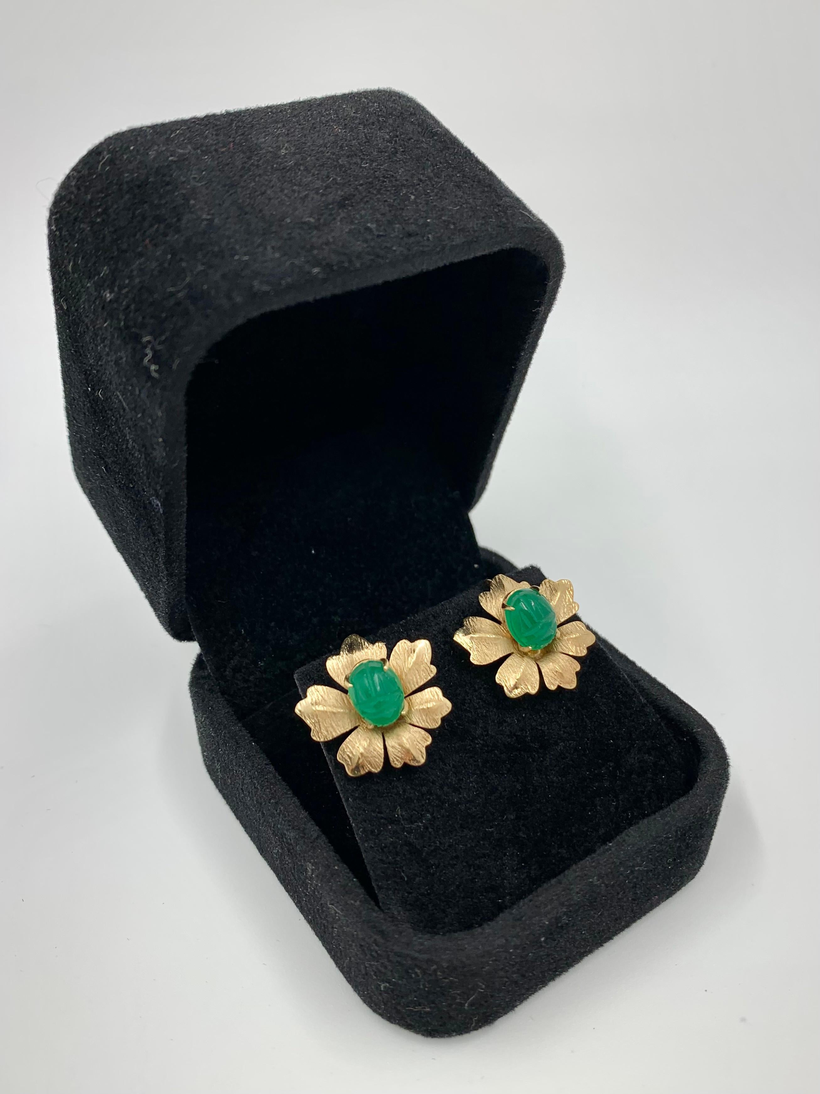 asian gold flower earrings