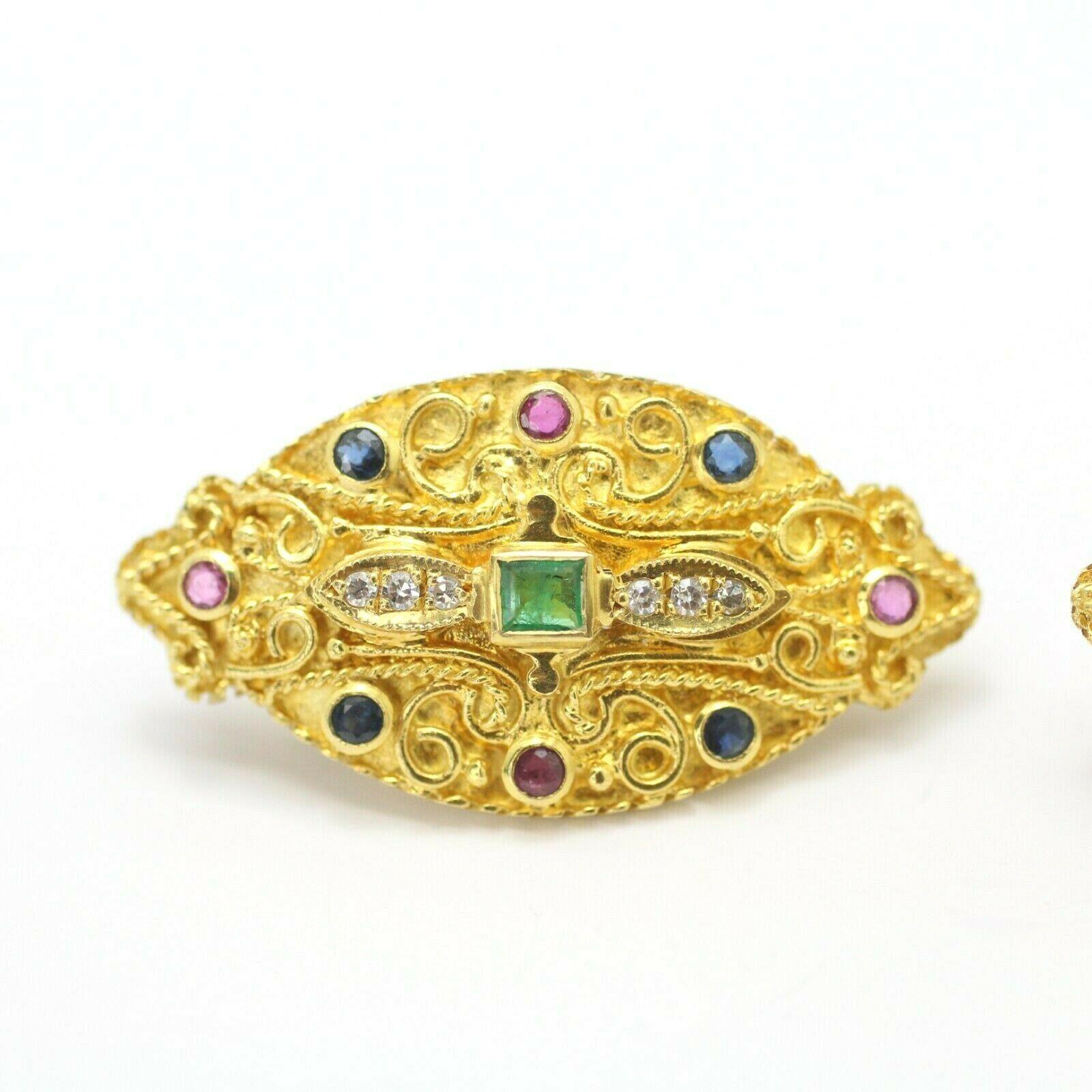  Specifications:
    main stone: EMERALD, SAPPHIRE, AMETHYST
    SIDE STONE: 12 PCS ROUND DIAMONDS
    color: G
    clarity: SI2
    brand: UNBRANDED
    metal: 18K YELLOW GOLD
    type: EARRINGS
    weight:  15.3GRS
    LENGTH: 1.35INCHES
   