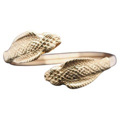 Estate Vintage Greek 18K Gold Double Cobra Bangle - VHK#530a