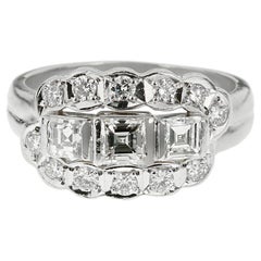Estate Vintage Platinum Diamond Cocktail Ring