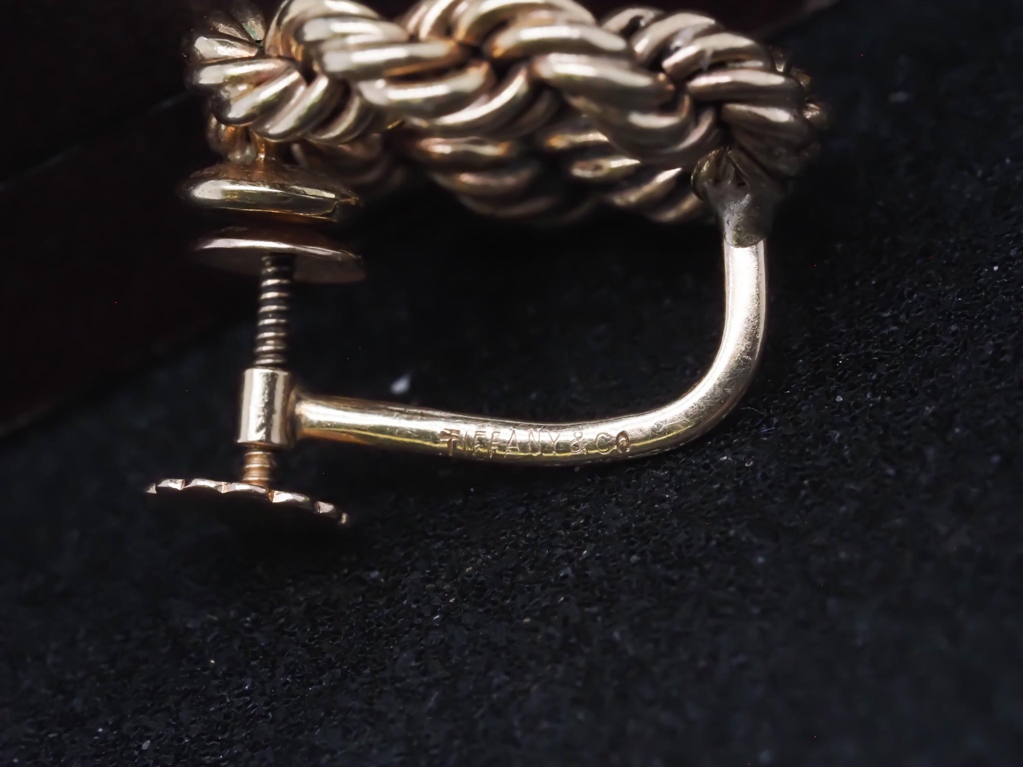 Nachlass Vintage Tiffany & Co. 14K Gelbgold Seil-Ohrringe - VHK#9a im Angebot 2