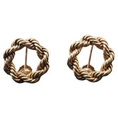 Nachlass Vintage Tiffany & Co. 14K Gelbgold Seil-Ohrringe - VHK#9a