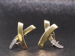 Estate Vintage Tiffany & Co. Paloma Picasso X Diamond Earrings - VHK#885b