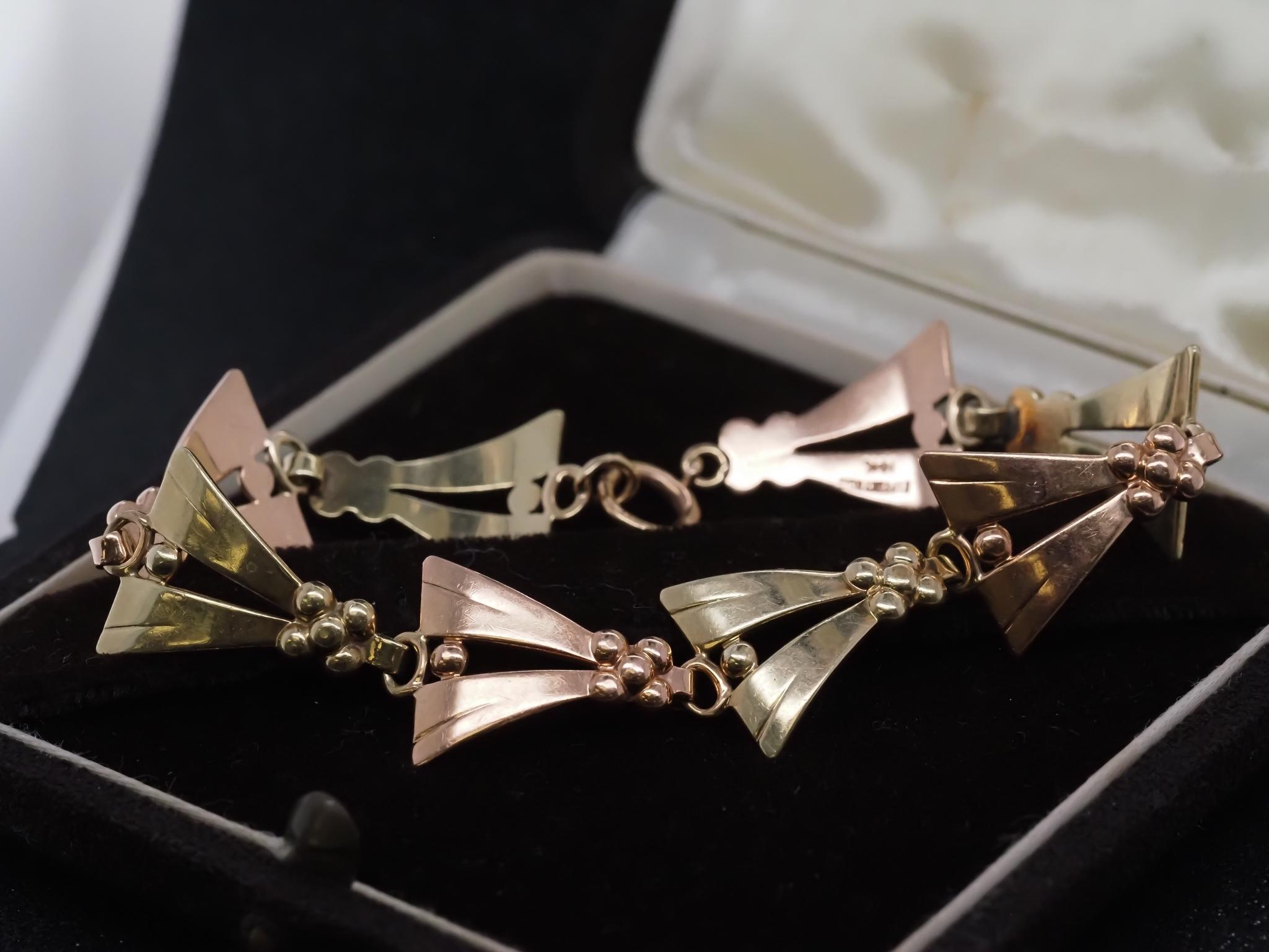 Nachlass Vintage Tiffany & Co. Rose und Gelbgold 14K Goldarmband - VHK#998a im Zustand „Gut“ im Angebot in Hicksville, NY