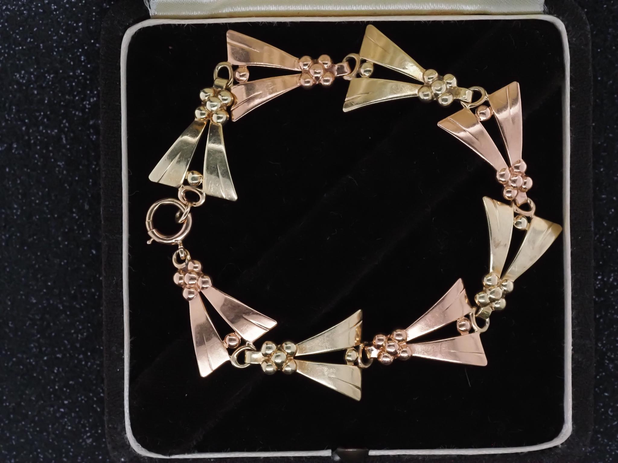 Nachlass Vintage Tiffany & Co. Rose und Gelbgold 14K Goldarmband - VHK#998a Damen im Angebot