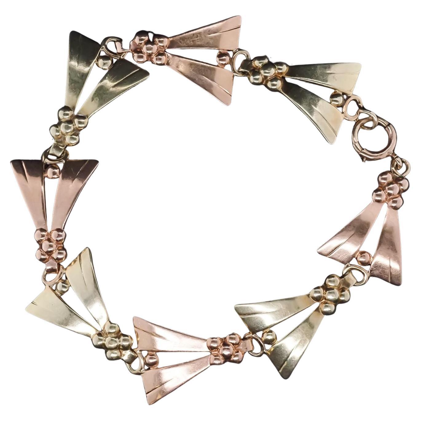 Succession Vintage Tiffany
Co. Bracelet en or rose et jaune 14K - VHK#998a