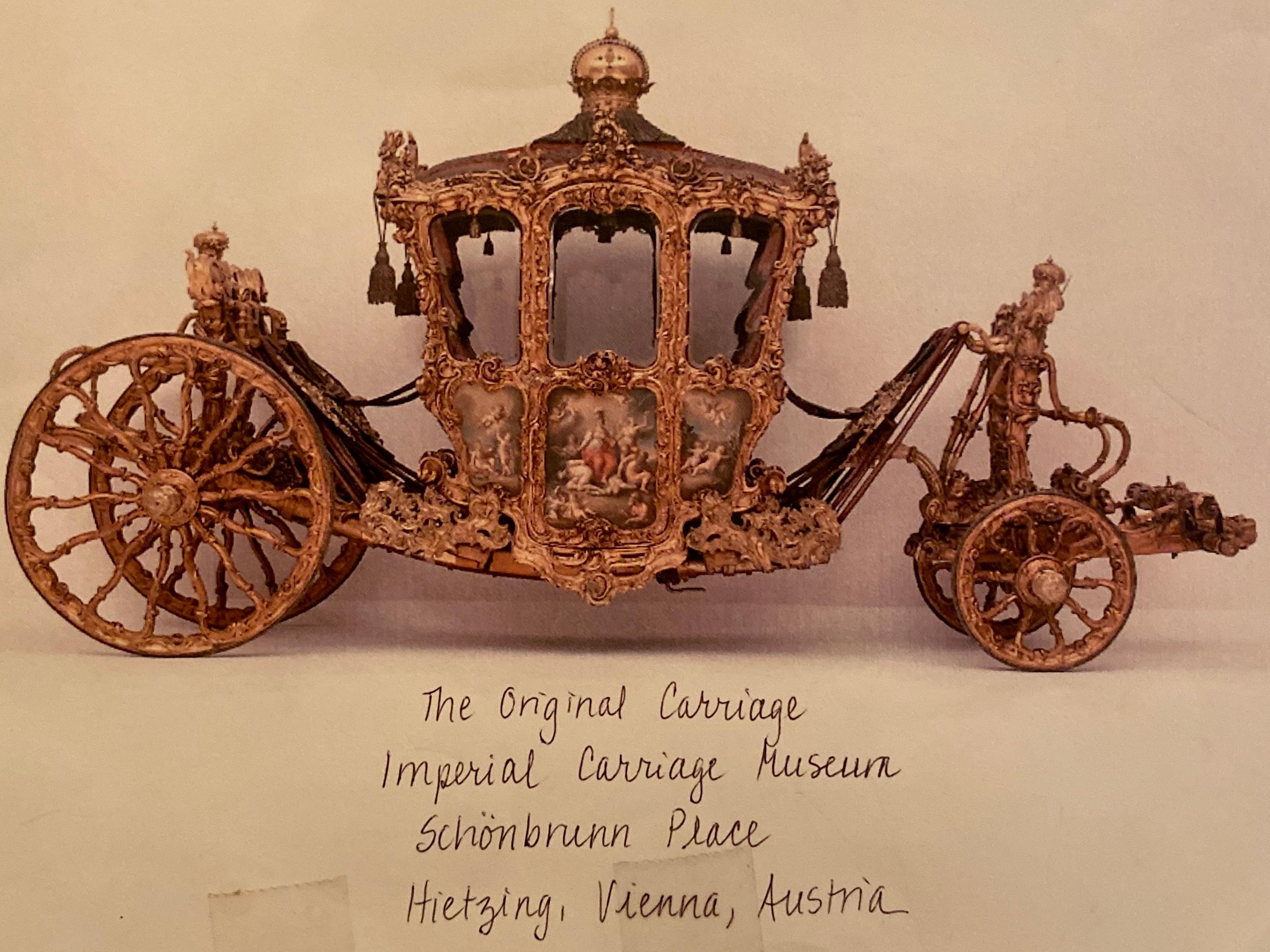 Estate Walnut Museum Maquette / Model of 18th Century Vienna Carriage, C. 1950's For Sale 6